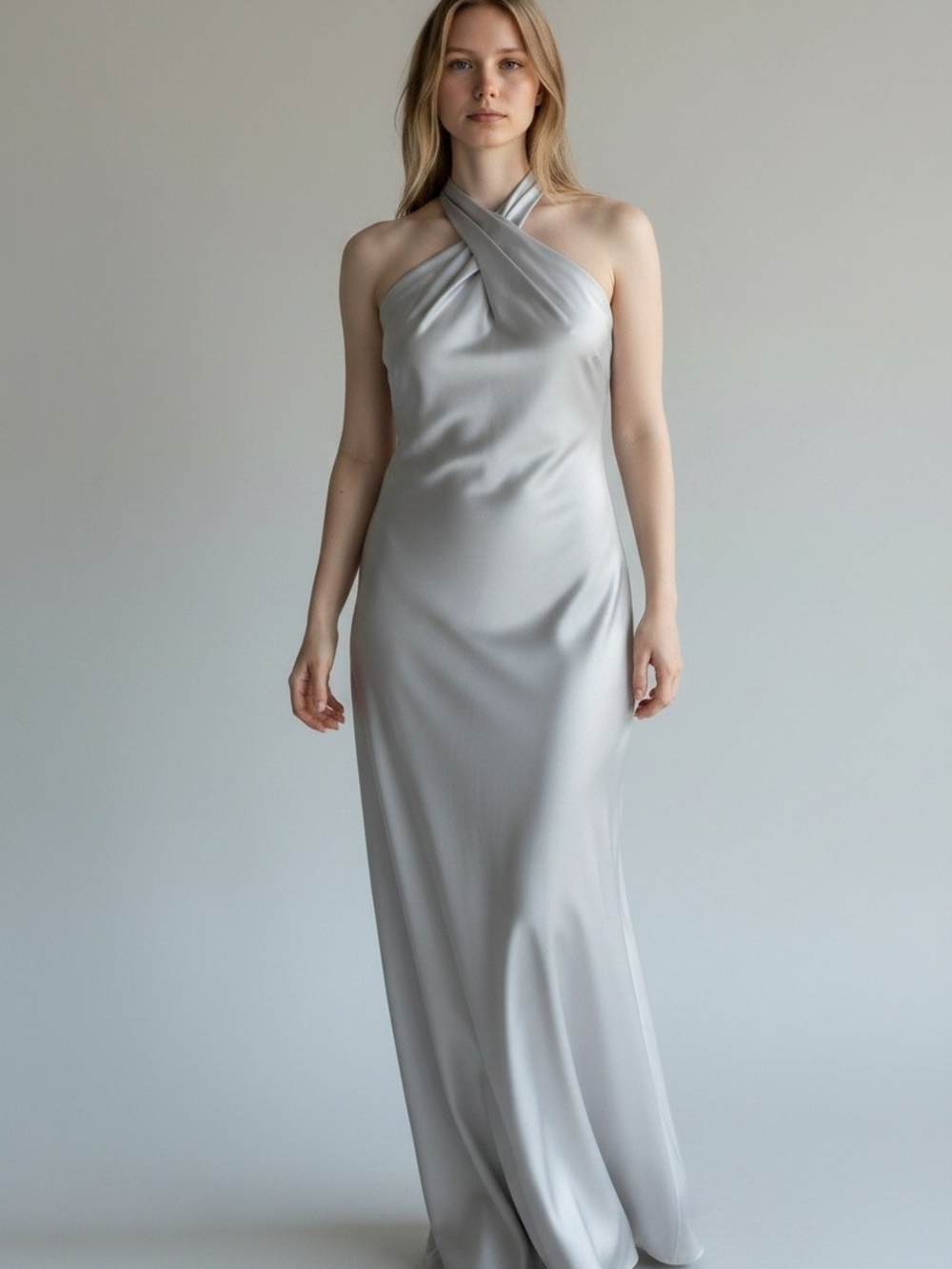 BHLDN Halter Neck Satin Gown